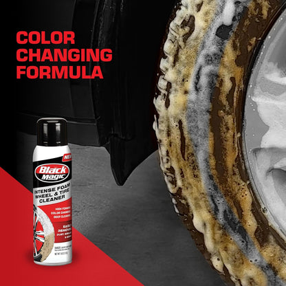 Black Magic 120228 Intense Foam Wheel & Tire Cleaner, High-Foaming Formula for Deep Cleaning, Removes Dirt, Grime & Brake Dust – Safe on All Wheels, 22 Fl Oz