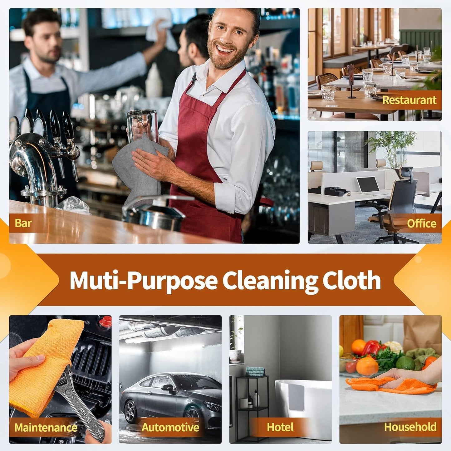 FIXSMITH Microfiber Cleaning Cloth - Pack of 50, Microfiber Towels for Cars 16 x 12 in, Highly Absorbent Cleaning Rags, Lint-Free, Streak-Free Cleaning Cloths for Car Kitchen Home Office