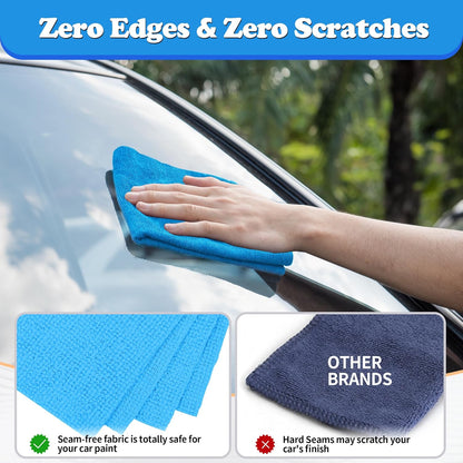 FIXSMITH Shop Towels, Pack of 200, Grey Microfiber Cleaning Cloth Bulk, Microfiber Towels for Cars, All-Purpose Absorbent Cleaning Rags, Dust Cloth for Automotive, Mechanic, Garage, 11.5 x 11.5 inch
