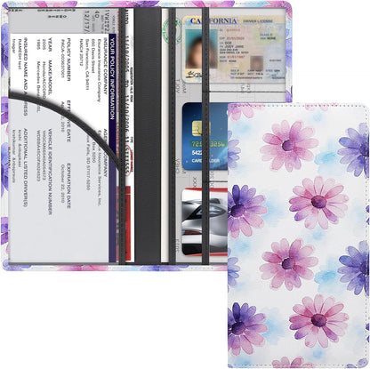 LumiMokki Premium Car Registration & Insurance Card Holder with Magnetic Shut, Vehicle Glove Box Car Organizer - For Documents, Cards, License (Black)