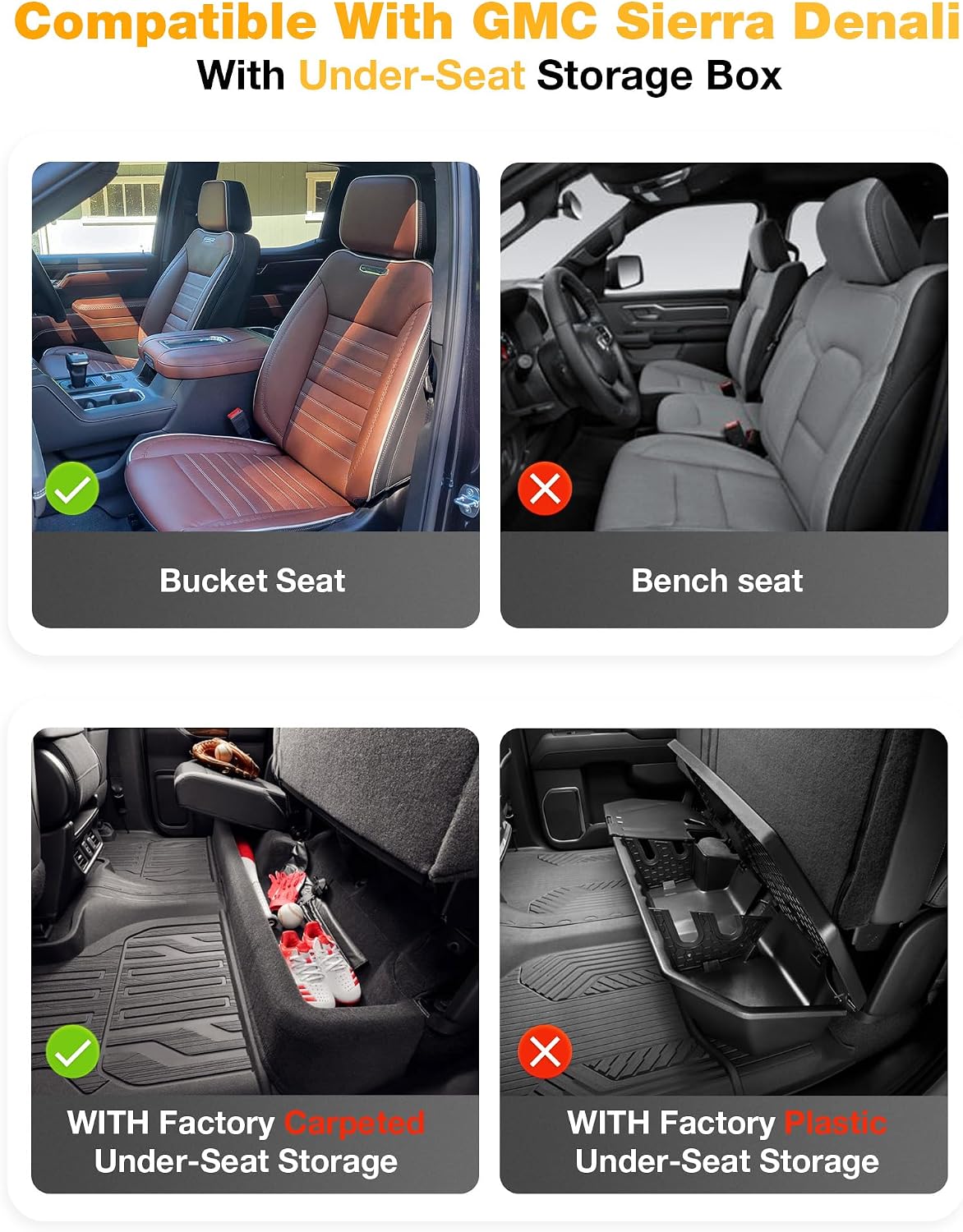 3W Floor Mats & Cargo Liner Fit for 2021 2022 2023 2024 2025 2026 Chevy Tahoe/GMC Yukon/Cadillac Escalade 7 Seat, TPE All Weather Custom Fit Car Accessories Heavy Duty Rubber Full Set Trunk Mats - Colors A