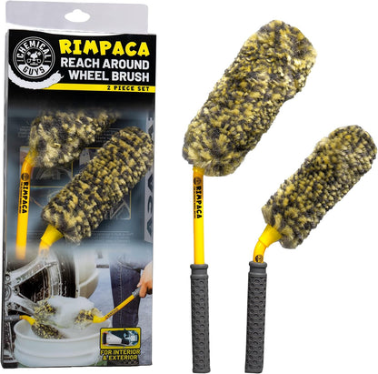 Chemical Guys Rimpaca Ultimate Wheel Brush Set - 3-Piece Wheel Cleaner Brush Kit with Soft Bristle Brushes for Cars, Trucks, SUVs, Motorcycles, and RVs - Safe for Rims, Grilles, and Tight Areas