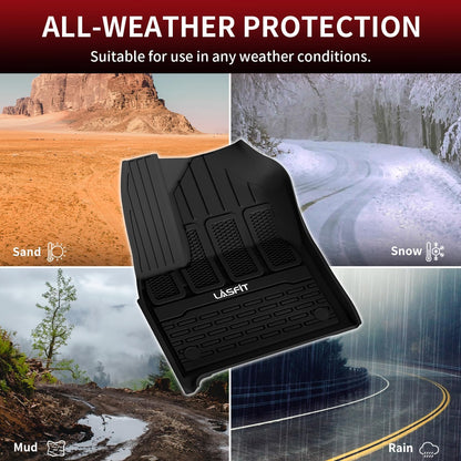 LASFIT Floor Mats for Jeep Grand Cherokee WL 2022-2025 2026 5-Seat (Include 4xe, NOT for L), All Weather TPE Custom Fit Car Mats Floor Liners Cargo Liner Cargo Mat Trunk Mat Black