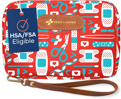 KeepGoing Travel First Aid Kit for Kids – 130 Pc. for Car, Home, Purse, Diaper Bag & Backpack with Latex-Free Bandages - Mini First Aid Kit Travel Size TSA-Approved
