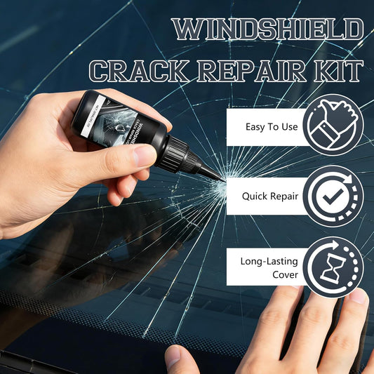 cuoct 2Pcs Windshield chip Repair kit, 2026 Latest Car Windshield Crack Repair Kit,Universal Cracks Gone Glass Repair Kit with 30ml Glass Repair Liquid 1 Towel 1 Blade 5 Curing Films