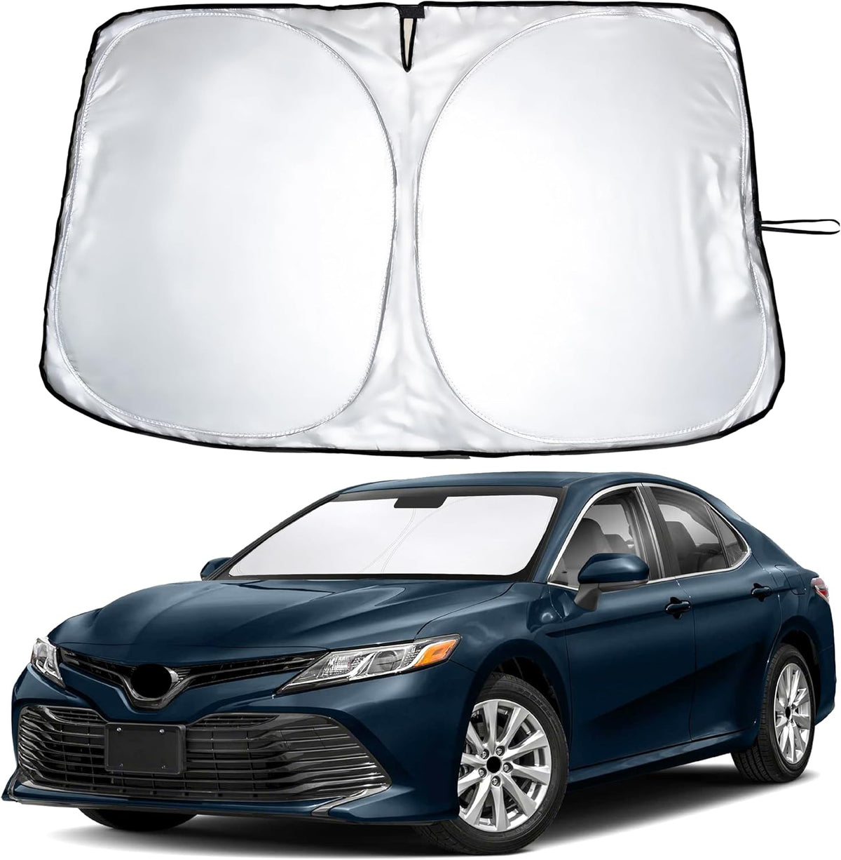 EcoNour Car Windshield Sun Shade | 2025 Upgraded Innovative No-Light-Pass Technology for Maximum Coverage | Foldable Sun Shade Keeps Your Vehicle Cool | Must-Have Car Accessories | Small (59" x 29") - Colors L