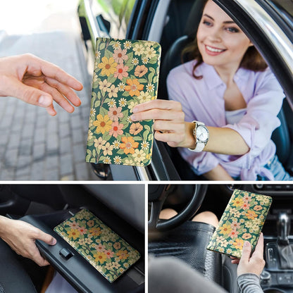 Car Registration and Insurance Holder, Insurance Card Holder, Car Registration Holder, Floral Themed Cover with Magnetic Shut