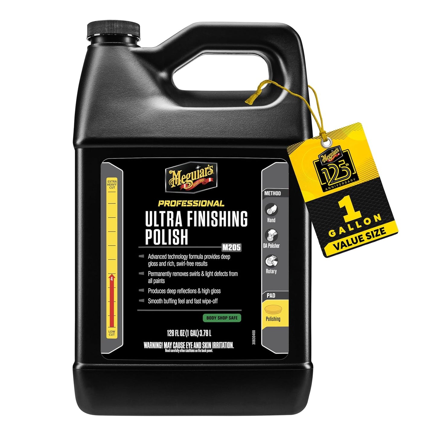 Meguiar’s Mirror Glaze M105 Ultra-Cut Compound, Car Rubbing Compound for Removing Scratches and Heavy Swirls While Adding Shine, Safe and Effective on All Glossy Car Paint and Clear Coats, 8 oz