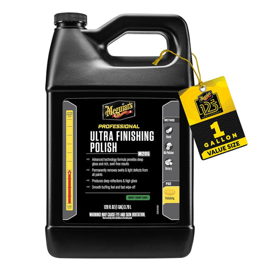 Meguiar’s Mirror Glaze M105 Ultra-Cut Compound, Car Rubbing Compound for Removing Scratches and Heavy Swirls While Adding Shine, Safe and Effective on All Glossy Car Paint and Clear Coats, 8 oz