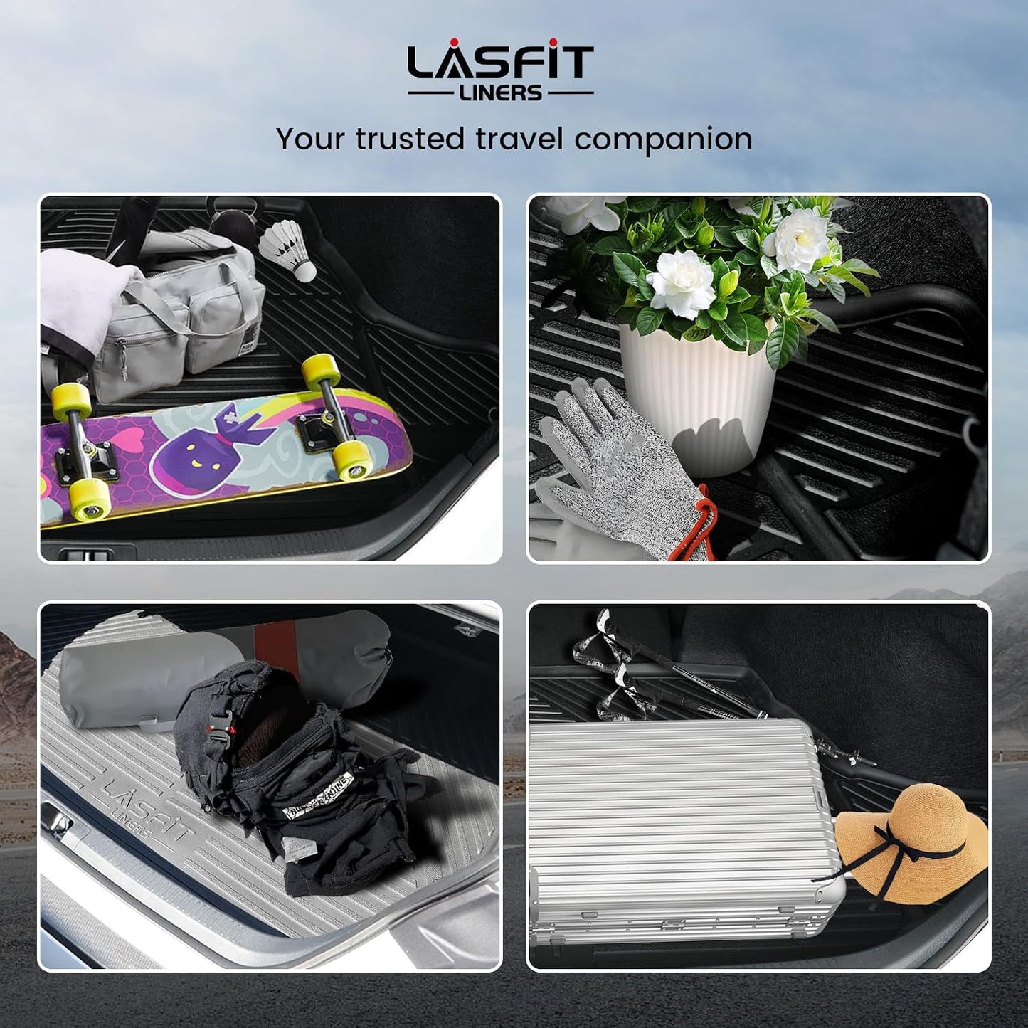 LASFIT Floor Mats for 2019-2025 2026 Ram 2500/3500 Crew Cab Bucket Seat for Carpet & Vinyl Floor (NOT fit Model with PTO Kit), All Weather TPE Custom Fit Car Mats Floor Liners 1st & 2nd Row, Black