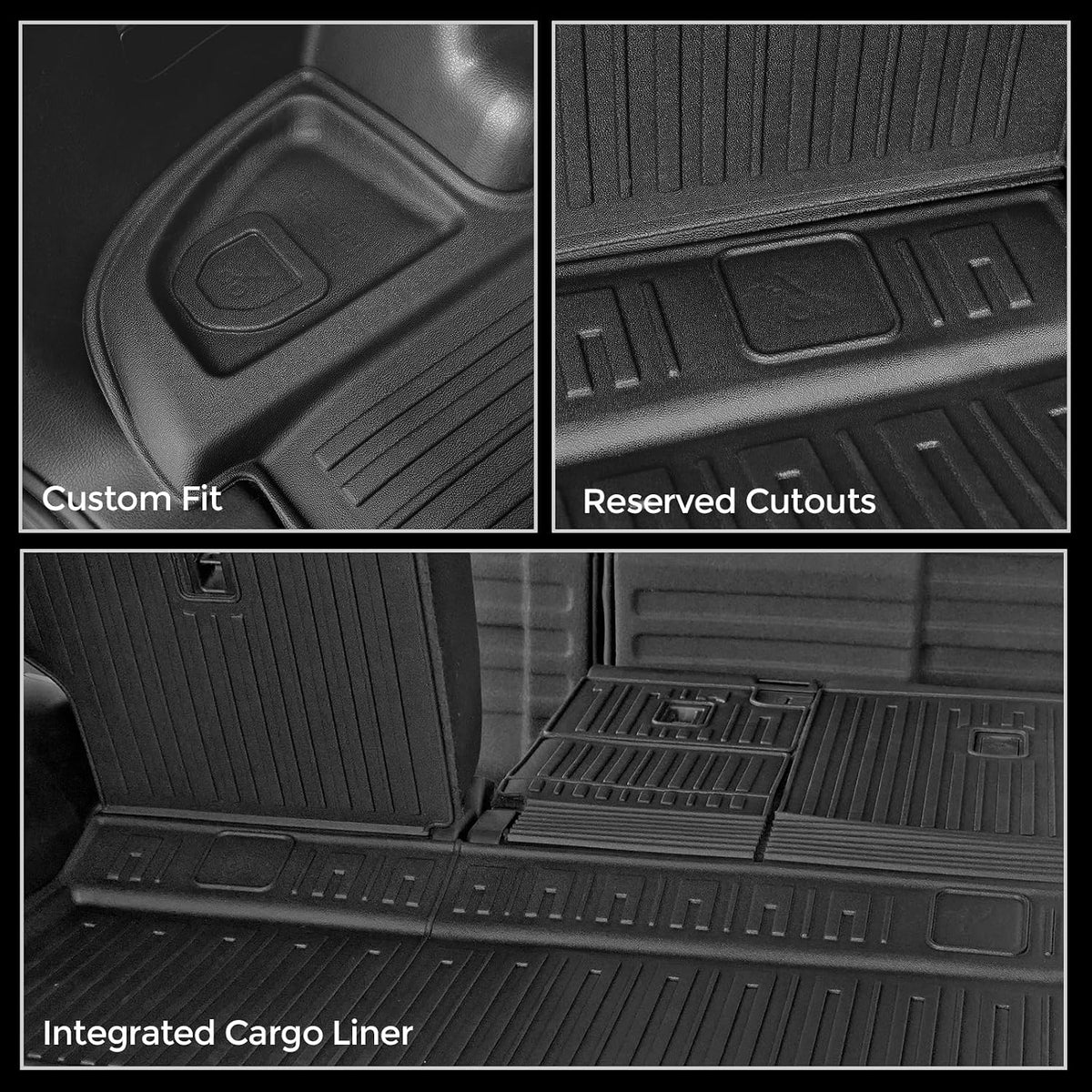 Floor Mats for Toyota Sienna 2021-2026, All Weather Floor Mats Lower Trunk Cargo Liner Accessories, Full Coverage Set (Fit 8-Seat with Spare Tire)