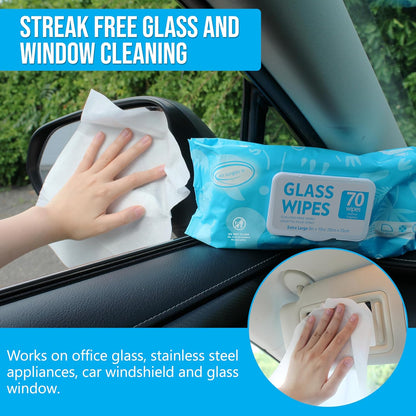 Air Jungles 3in1 Leather Cleaner Wipes 70 Count, Extra Large 8" x 10" Size, Clean Condition Protect Wipes for Vinyl and Leather Apparel Furniture Auto Car Interior Shoes Boots Bags