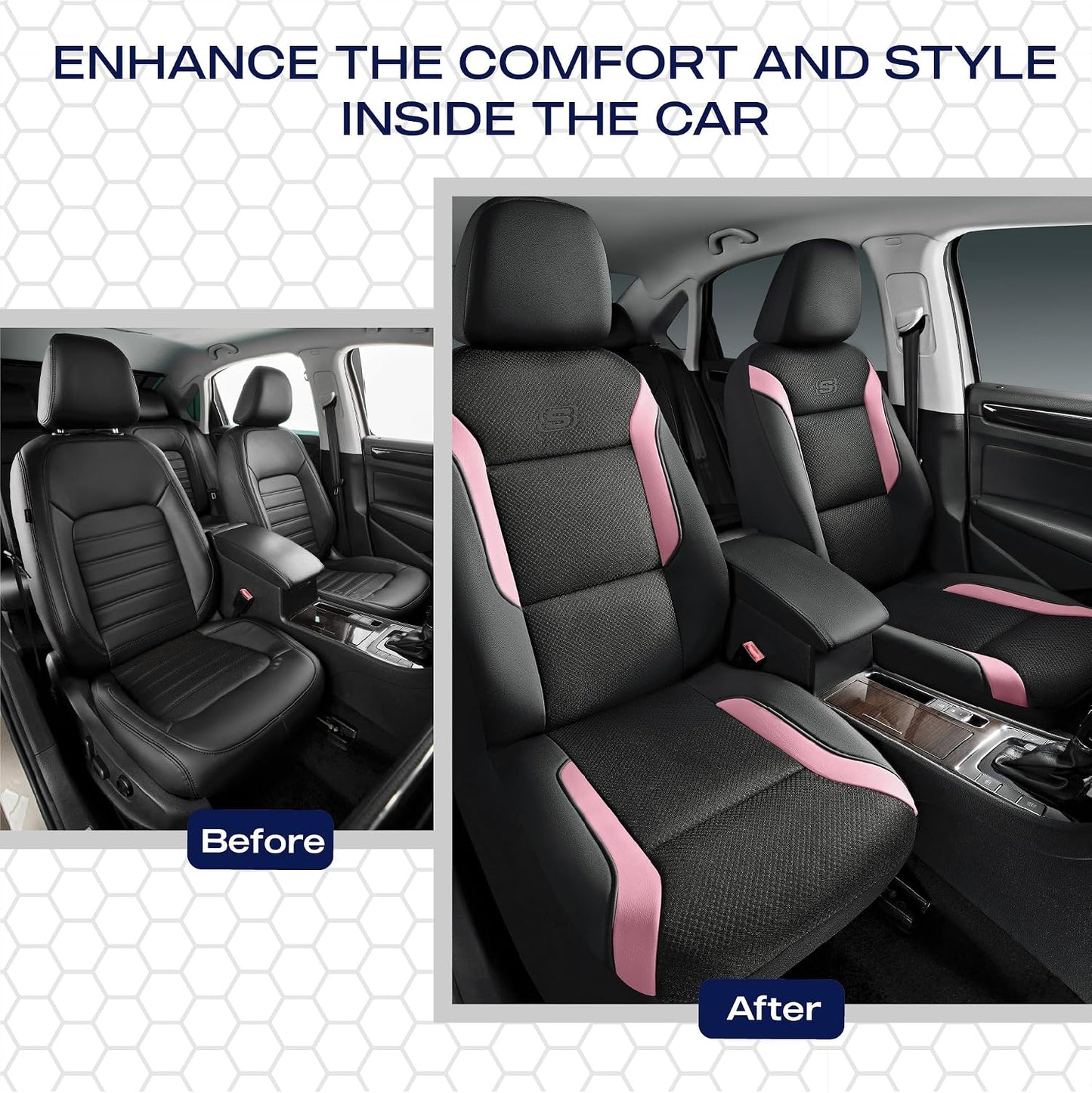 Skechers Memory Foam Seat Covers, Air Cool Mesh Thick Car Seat Covers, Car Seat Covers Front Seats Airbag Compatible, Universal Automotive Comfort for Most Cars, Vans, Trucks, SUV,Black