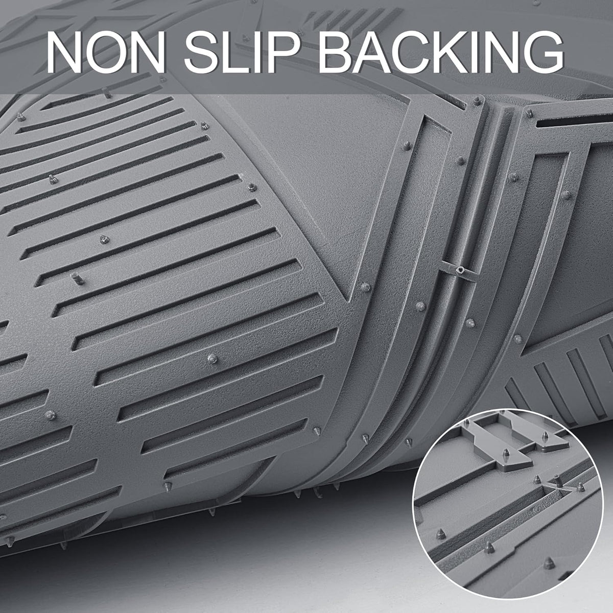 CAR PASS Heavy Duty Rubber Car Mats with Cargo Liner, Deep-Dish Car Floor Mats and Trunk Mat All Weather, Universal Trim-to-Fit for SUVs Trucks Sedans, Waterproof Anti-Slip, Trimmable V12 Black