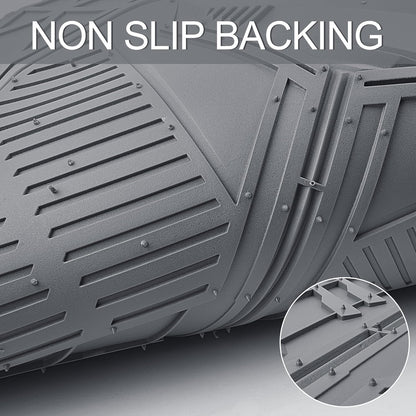 CAR PASS Heavy Duty Rubber Car Mats with Cargo Liner, Deep-Dish Car Floor Mats and Trunk Mat All Weather, Universal Trim-to-Fit for SUVs Trucks Sedans, Waterproof Anti-Slip, Trimmable V12 Black