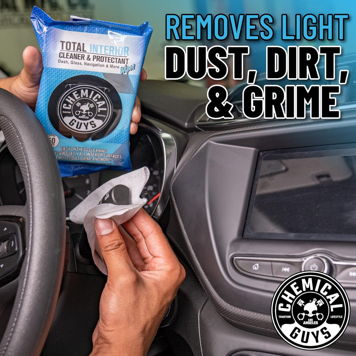 Chemical Guys Canister Wipes - Total Interior Cleaner & Protectant, Great For Cars, Trucks, SUVs, RVs, & More (60 Ct)