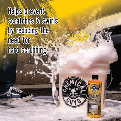 Chemical Guys Bug and Tar Remover Fast Acting Car Wash - Heavy Duty Cleaner for Bugs, Tar, Grime, Tree Sap & Bird Droppings - Safe for Car Paint, Glass, Chrome, Plastic, All Exterior Surfaces - 16 oz
