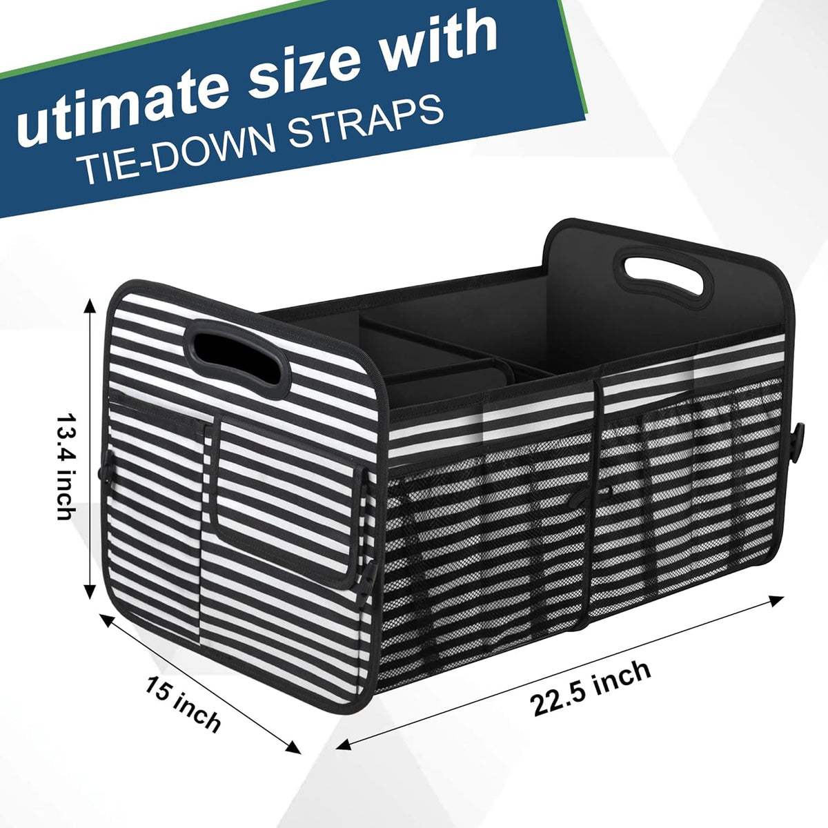 Femuar Car Trunk Organizer with Large Capacity Waterproof Car Accessories for Women & Men, Collapsible Trunk Organizer for Suv/Jeep/Sedan,Tools (Black, Standard)