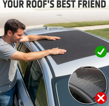 Non Slip Roof Mat - Soft Protector Mat and Car Roof Liner for All Vehicles - All Weather Grip for Roof Cargo Rack Scratch Protection (47 x 35 in)
