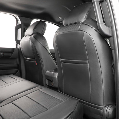 EKR Tacoma Car Seat Covers Custom Fit for Toyota Tacoma (Petrol) 2024 2025 2026 DoubleCab/CrewCab SR/SR5/TRD Sport/TRD Off-Road/Limited -Truck Seat Covers Full Set,Faux Leather(Black)