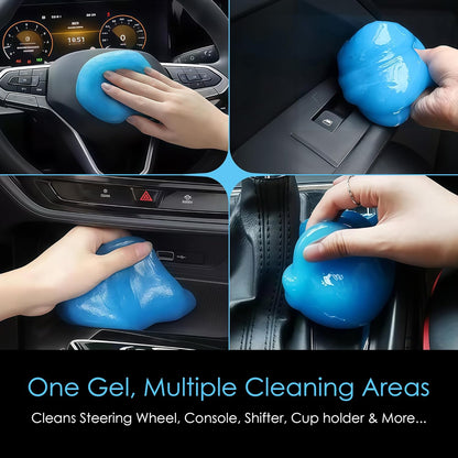 Car Cleaning Gel Putty for Car Interior Detailing | Reusable Dust Cleaning Slime for Air Vents, Dashboard, Cup Holders, Keyboard & AC Vent Cleaner | Non-Sticky No Residue Gel (Lavender Scent)