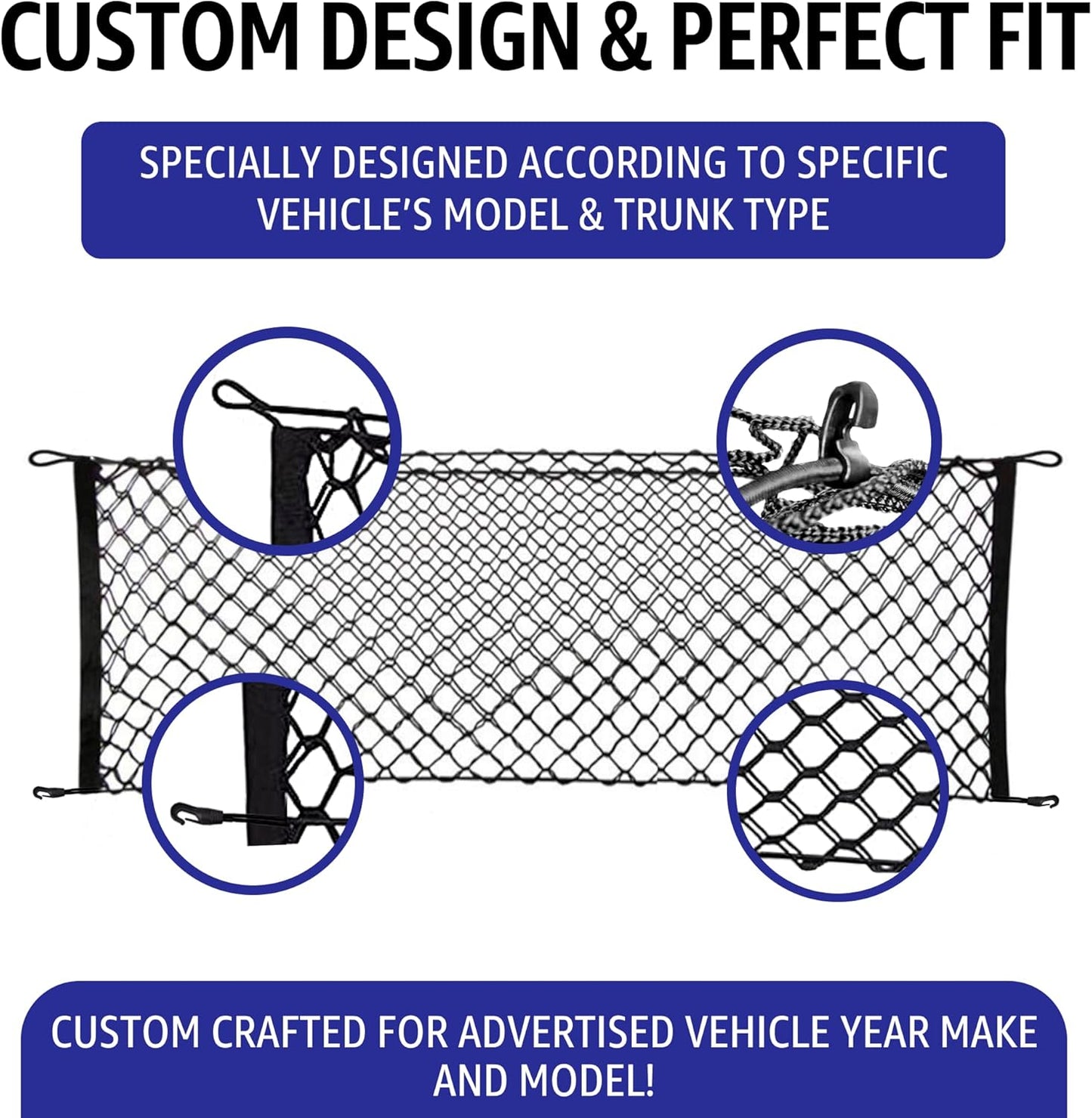 Envelope Style Trunk Mesh Cargo Net for Dodge Durango SXT GT SRT 1998-2026 - Car Accessories - Premium Trunk Organizers and Storage - Cargo Net for SUV - Vehicle Carrier Organizer for Dodge Durango