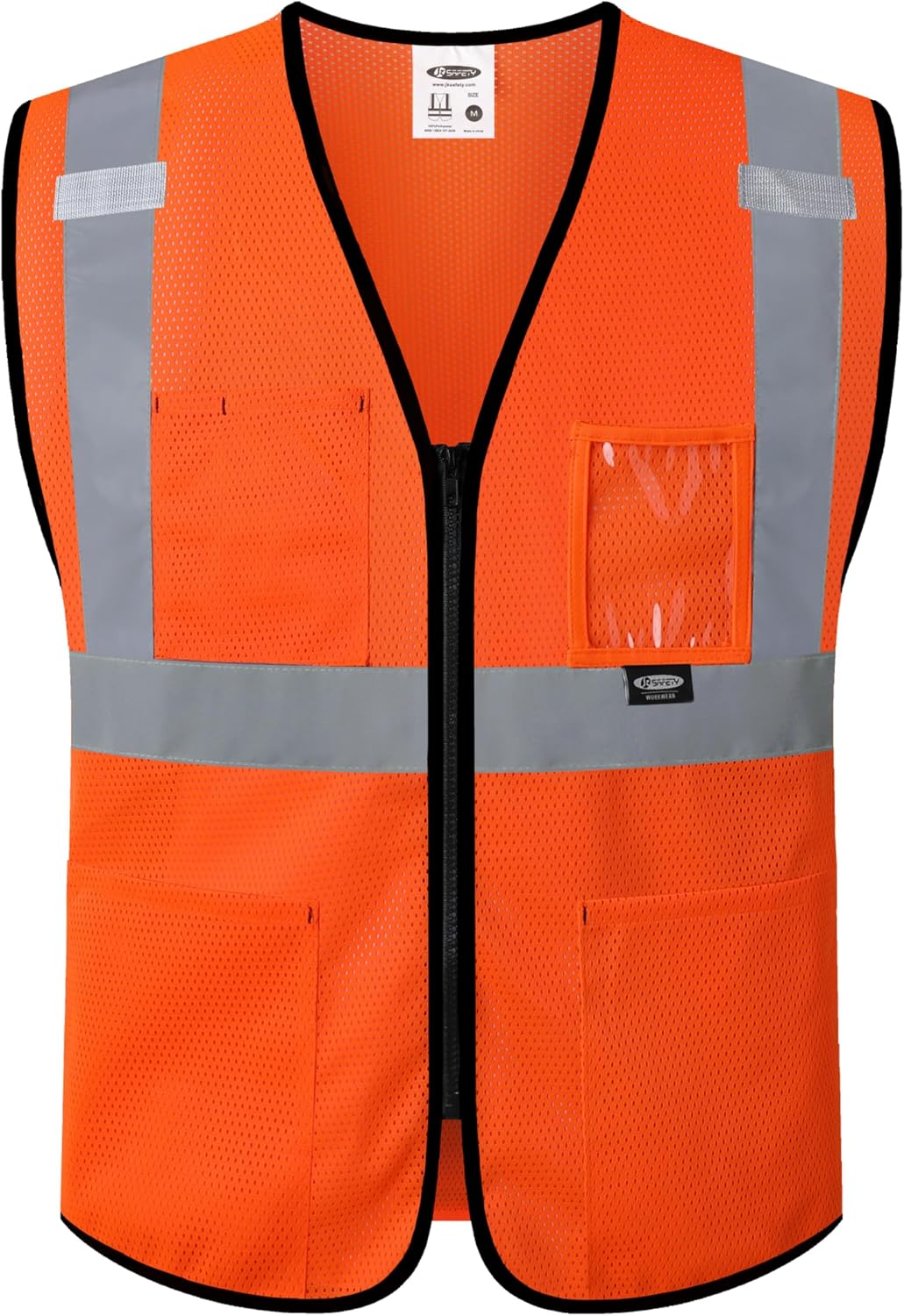 JKSafety Safety Vest for men women Hi Vis Vest with Pockets and Zipper High Visibility Meet ANSI Standard（BX310
