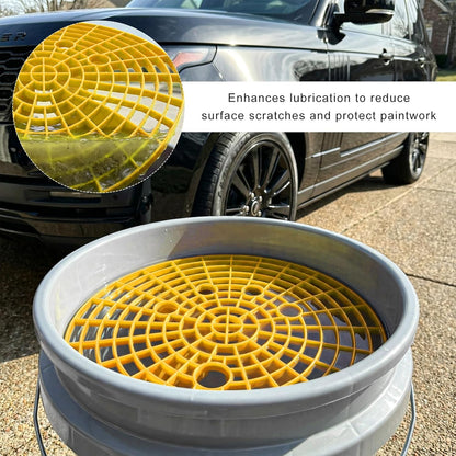 2PCS Car Wash Bucket Insert, Auto Washing Dirt Guard Insert Detailing Cleaning Tool Removes Dirt Debris, Wash Bucket Grit Trap Filter Fits 12 Inch Diameter or 3-5 Gallon Buckets (Black)