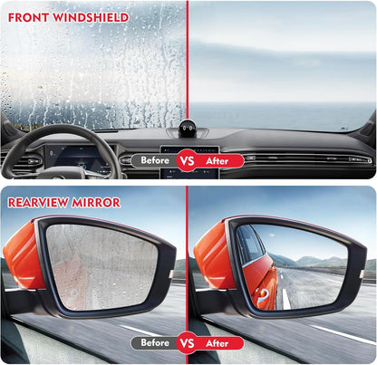 Automotive Oil Film Cleaning Brush with Reusable Foam Sprayer, Upgraded Antifog Glass Cleaning Board, Glass Oil Film Remover for Car Windows & Windshields, Versatile Car Glass Cleaner Brush (Red)