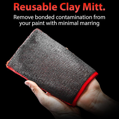 Adam's Clay Mitt Combo - Detail Spray Clay Lubricant for Medium Grade Clay for Car Detailing - Glove Quickly Removes Debris from Your Paint, Glass, Wheels, & More