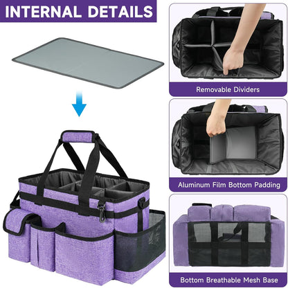 Cleaning Caddy,Cleaning Bag for Housekeepers,Cleaning Supplies Organizer with Handle,Black
