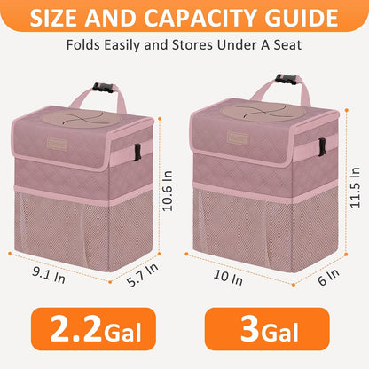 Vankor Car Trash Can Bin with Lid Hanging for Back Seat, Car Accessories for Women Men Leak Proof Automotive Garbage Cans Leakproof Vehicle Trash Can for Truck SUV Black