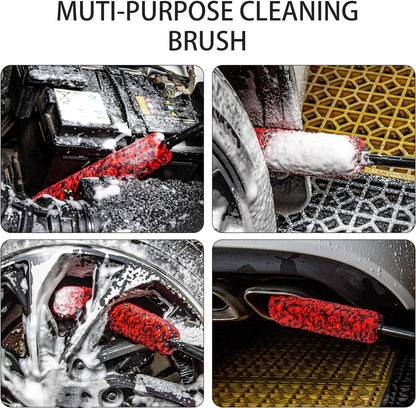 Metal Free Soft Wheel Cleaner Brush, Synthetic Wool Rim Cleaning Brush, Highly Water Absorption, Dense and Durable Tire Brush for Cleaning Wheels, Rims, Spokes, Fenders, Engines…