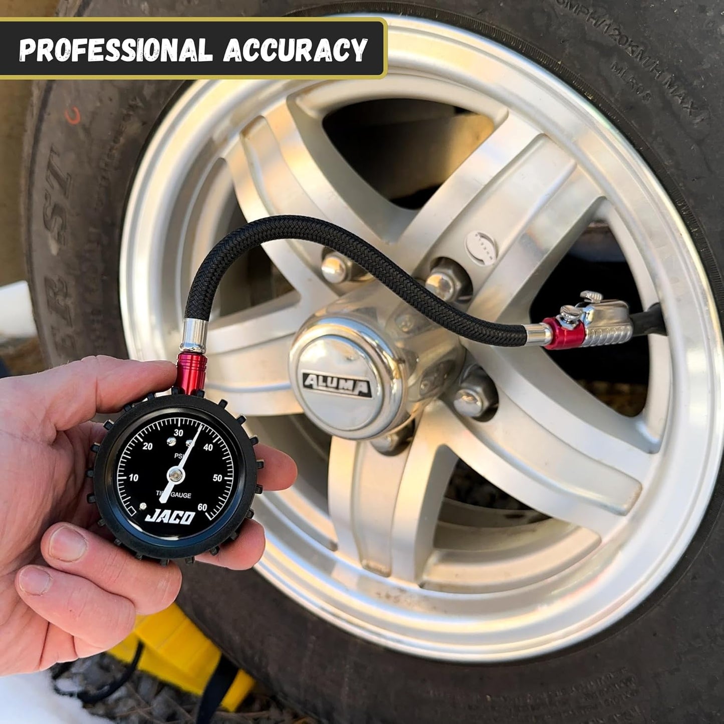 JACO ElitePro-X Tire Pressure Gauge with Lightning Chuck (100 PSI)