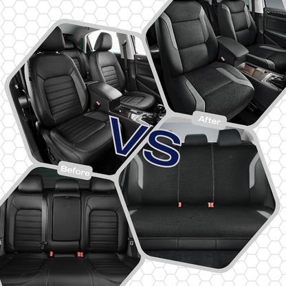 Skechers Memory Foam Seat Covers, Air Cool Mesh Thick Car Seat Covers, Car Seat Covers Front Seats Airbag Compatible, Universal Automotive Comfort for Most Cars, Vans, Trucks, SUV,Black