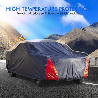 Car Cover Waterproof All Weather for Automobiles, 6 Layers Outdoor Full Exterior Cover Rain Sun UV Snowproof Protection with Zipper Cotton, Mirror Pocket for Sedan (190-195 inch)