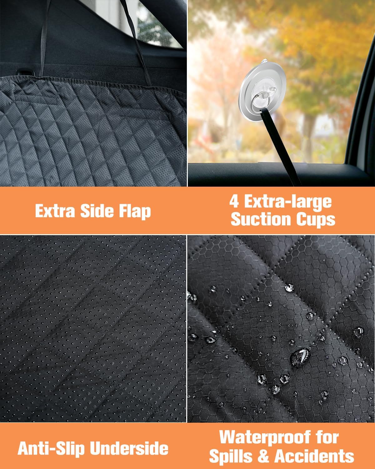 PETICON SUV Cargo Liner for Dogs, Waterproof Trunk Cover for SUVs with Bumper Flap Protector, Scratchproof Durable 600D Oxford Fabric, Non-Slip, Machine Washable