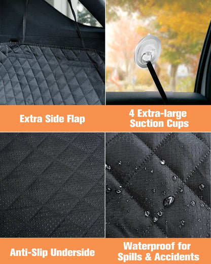 PETICON SUV Cargo Liner for Dogs, Waterproof Trunk Cover for SUVs with Bumper Flap Protector, Scratchproof Durable 600D Oxford Fabric, Non-Slip, Machine Washable