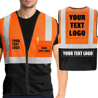 AYKRM 2 Pocket Mesh High Visibility Reflective Safety Vest for men & Women ANSI/ISEA 107 Standards