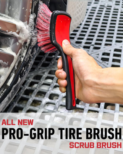 oesee 8PCS Wheel Cleaning Kit with Microfiber Brush & Rubber Grip Tire Brush, Twist Loop Drying Towel, Detailing Brush, Applicator for Car Rim and Tire Care