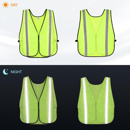 KAYGO High Visibility Safety Vest 1-Inch Reflective Strips Front/Back, KG0008, Breathable Mesh, One Size, Unisex