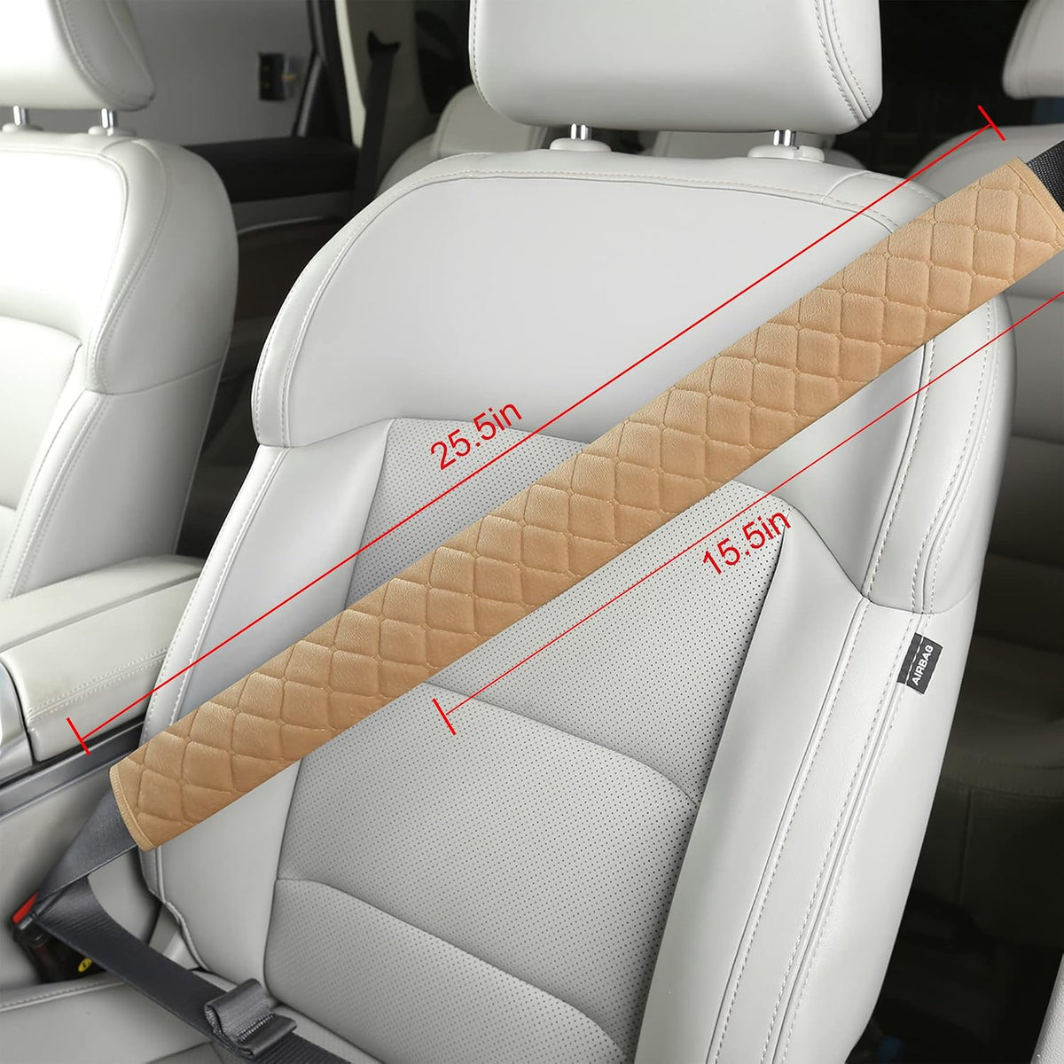 HighnessHwoo Extra Long Seatbelt Covers for Adults Kids Women & Men, Soft Car Seat Belt Strap Cushion for Sedan, SUV, Trucks, Shoulder Neck Chest Protector Pads, Auto Accessories, 1pc, Gray, 25.5in