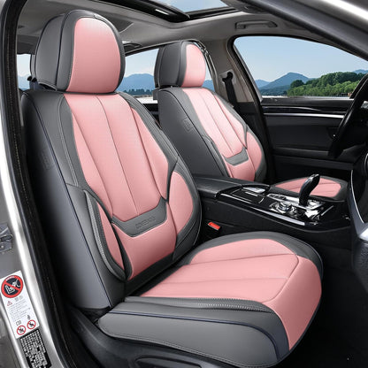Coverado Seat Covers Full Set, Black Seat Covers for Cars 5 Seats, Car Seat Protector, Waterproof Nappa Leather Car Seat Cushion, Front and Rear Car Seat Cover Fit for Most Sedans SUV Pick-up Truck - Colors B