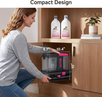 WECLEAN C5 Portable Carpet Cleaner Upholstery Deep Cleaner, Deep Cleaning for Carpet,Car Couch, with Deep Cleaning Solution,Blackpink