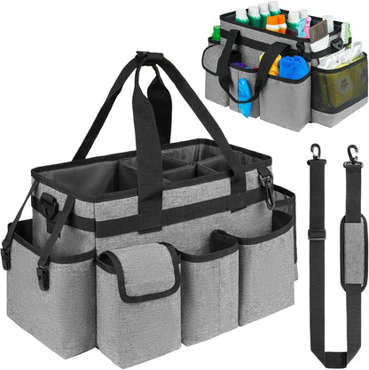 Cleaning Caddy,Cleaning Bag for Housekeepers,Cleaning Supplies Organizer with Handle,Black