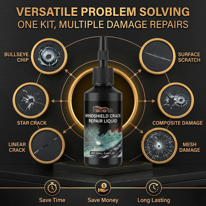Windshield Crack Repair Kit – Quick Windshield Repair Kit, Nano Glass Fluid Windshield Chip Repair Kit for Bullseye, Star & Linear Cracks – Car Windshield Crack Repair Kit Fluid