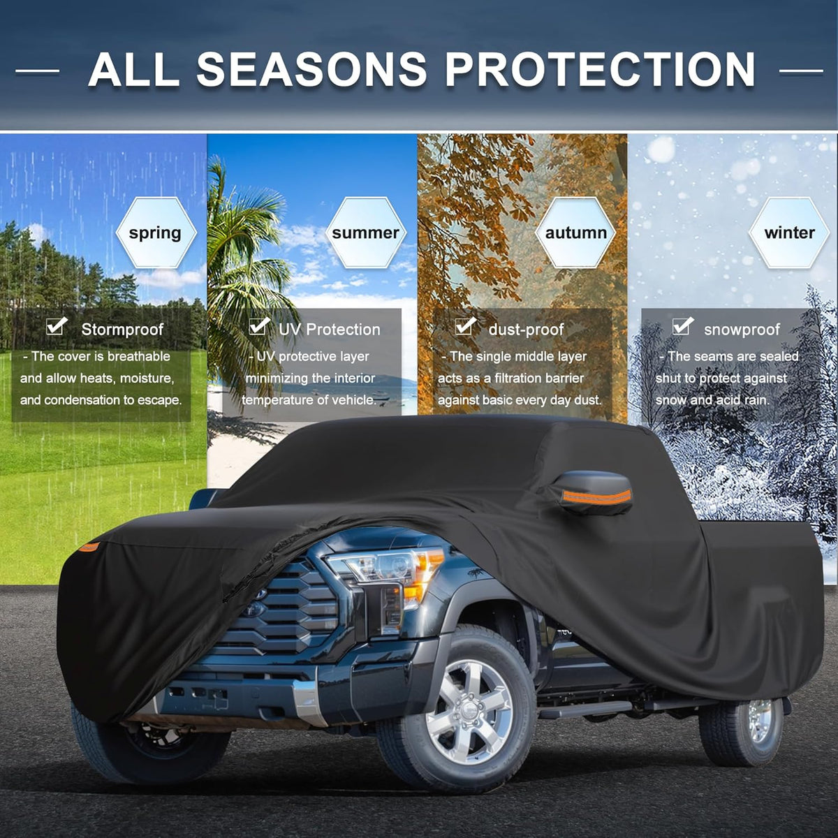 X AUTOHAUX Car Cover for Honda Civic Sedan/Coupe 210D-PU Outdoor Full Car Cover All Weather with Door Zipper for Waterproof Windproof Sun Rain Snow Protection