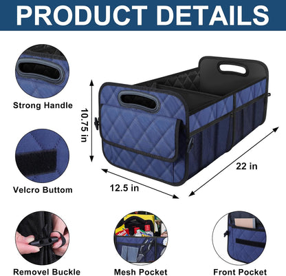 Deosk Car Trunk Organizer for SUV, Car Organizers and Storage with Reinforced Handles, Car Accessories for Women/Men 50LWaterproof Polyester Trunk Organizer, Black