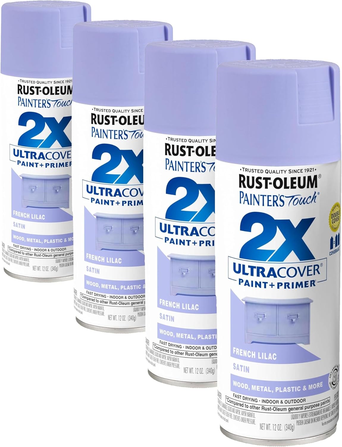 Rust-Oleum 334029 Painter's Touch 2X Ultra Cover Spray Paint, 12 oz, Gloss Clear - Colors E