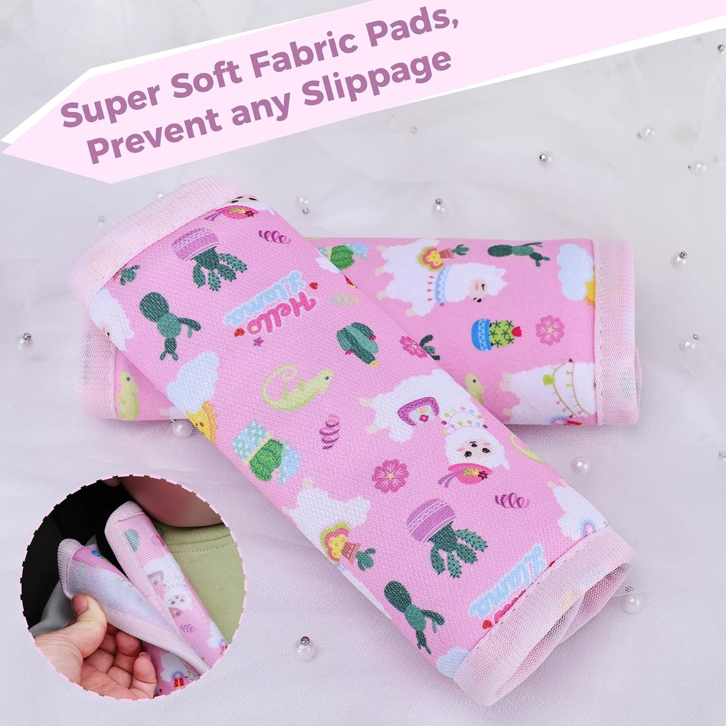 COOLBEBE Car Seat Straps Shoulder Pads for Baby Kids, Super Soft Seat Belt Covers for All Car Seats/Pushchair/Stroller/High Chair